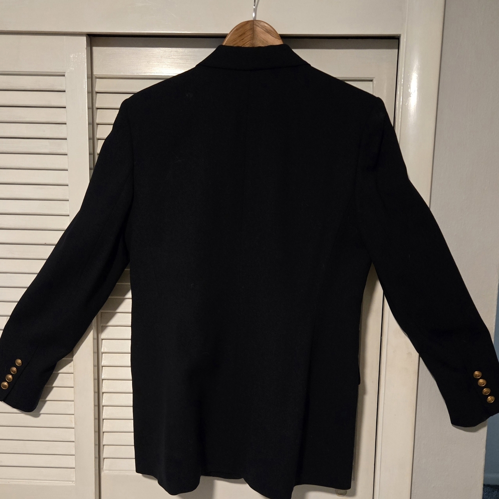 Lauren Ralph Lauren Black Women's Wool Crest Blazer - Picture 2 of 7